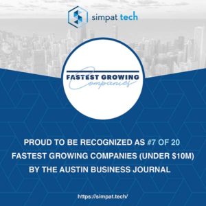 Simpat Tech Fastest Growing Companies Award